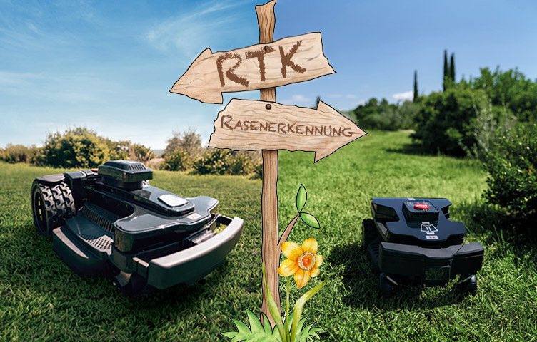 Rasenroboter RTK vs. Rasenerkennung 